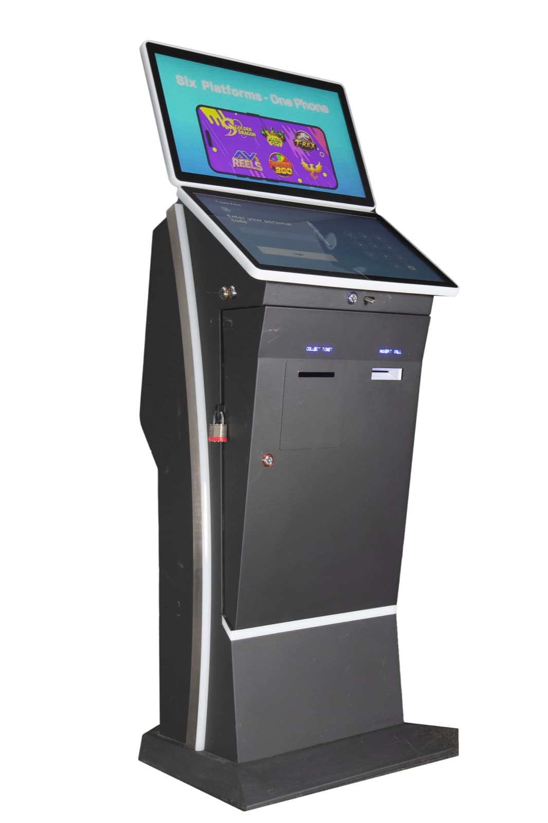 Dual Screen Safe Point Kiosk — Metal Shell